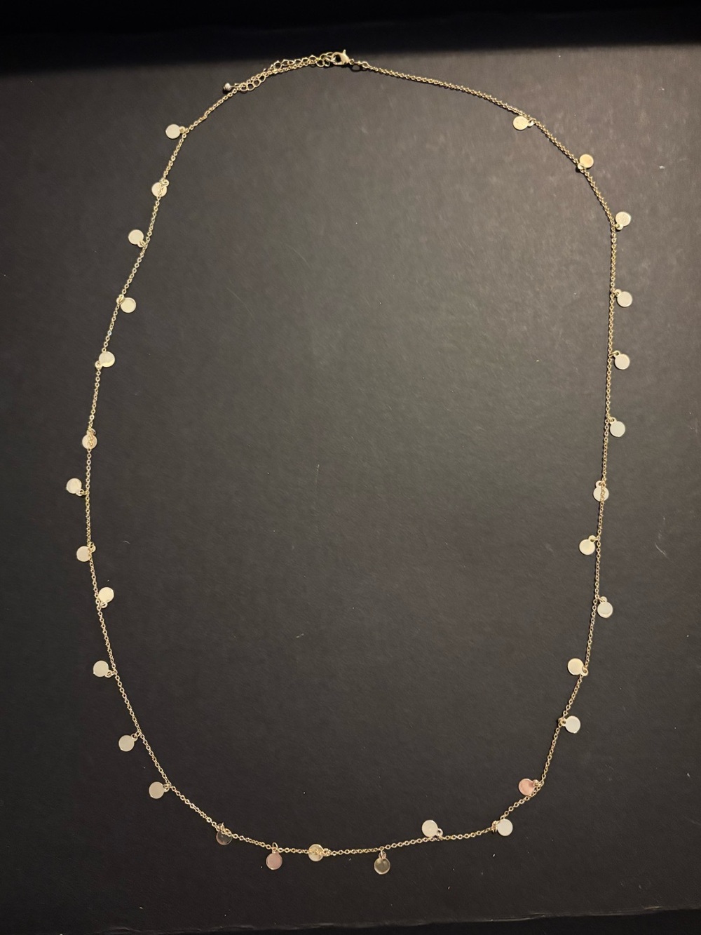 Delicate Gold Disc Station Necklace - Women Jewelry